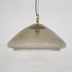 Mid-century smoked glass and brass pendant light