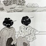 Two original ink and watercolor drawings signed Asia