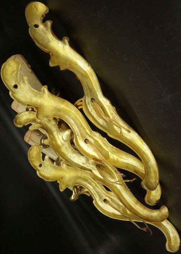 Series of 4 louis XV style wall lamps - Lucien Gau, Paris