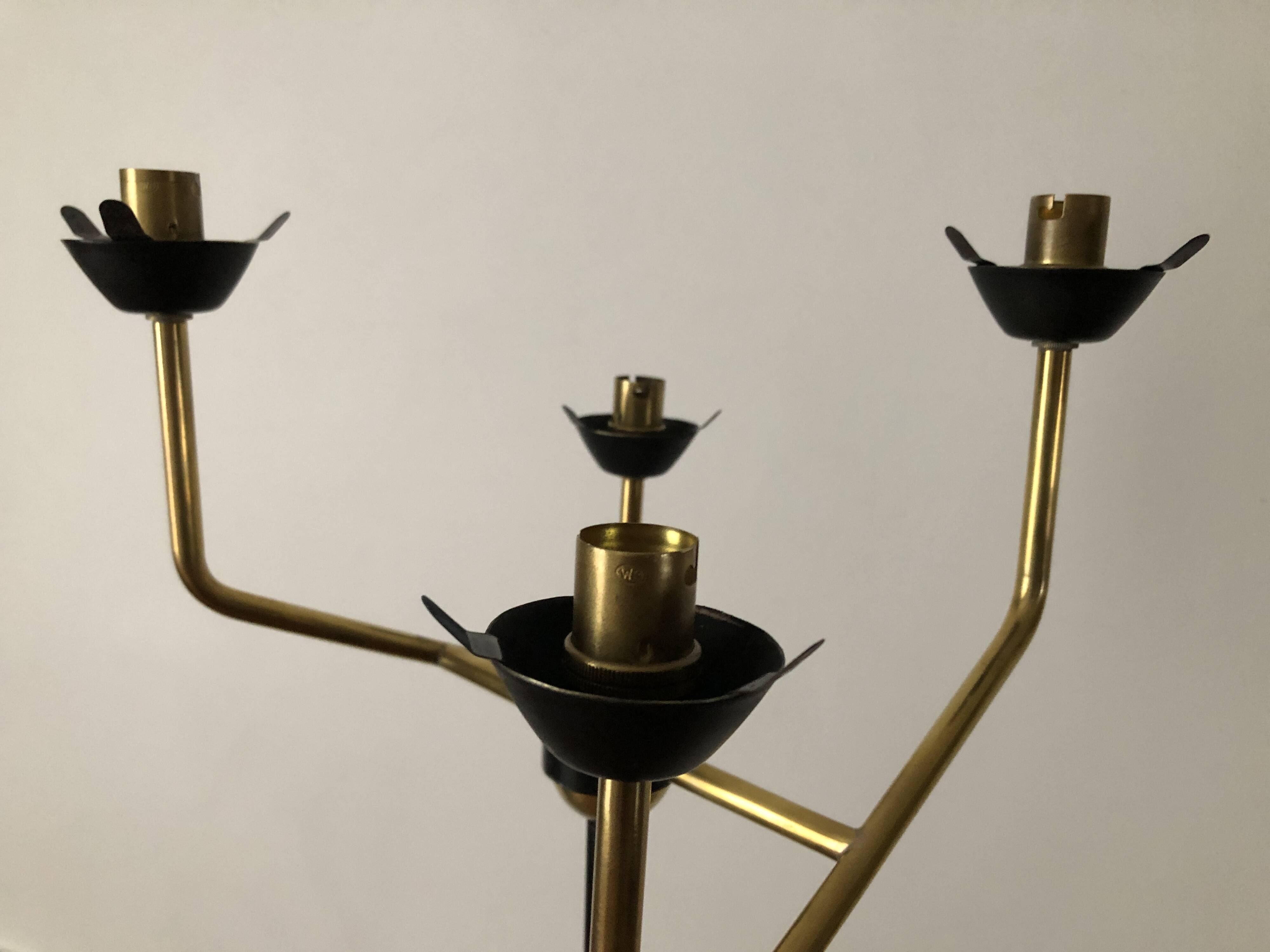 1960s tripod floor lamp with 4 lights