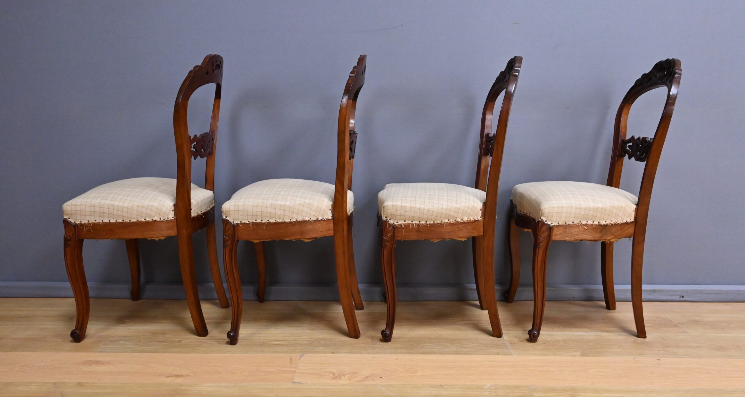 Set of 4 mahogany chairs, Napoléon III period - second half of the 19th century.