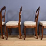 Set of 4 mahogany chairs, Napoléon III period - second half of the 19th century.