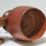 Cinq verres à pied en bois tourné vintage