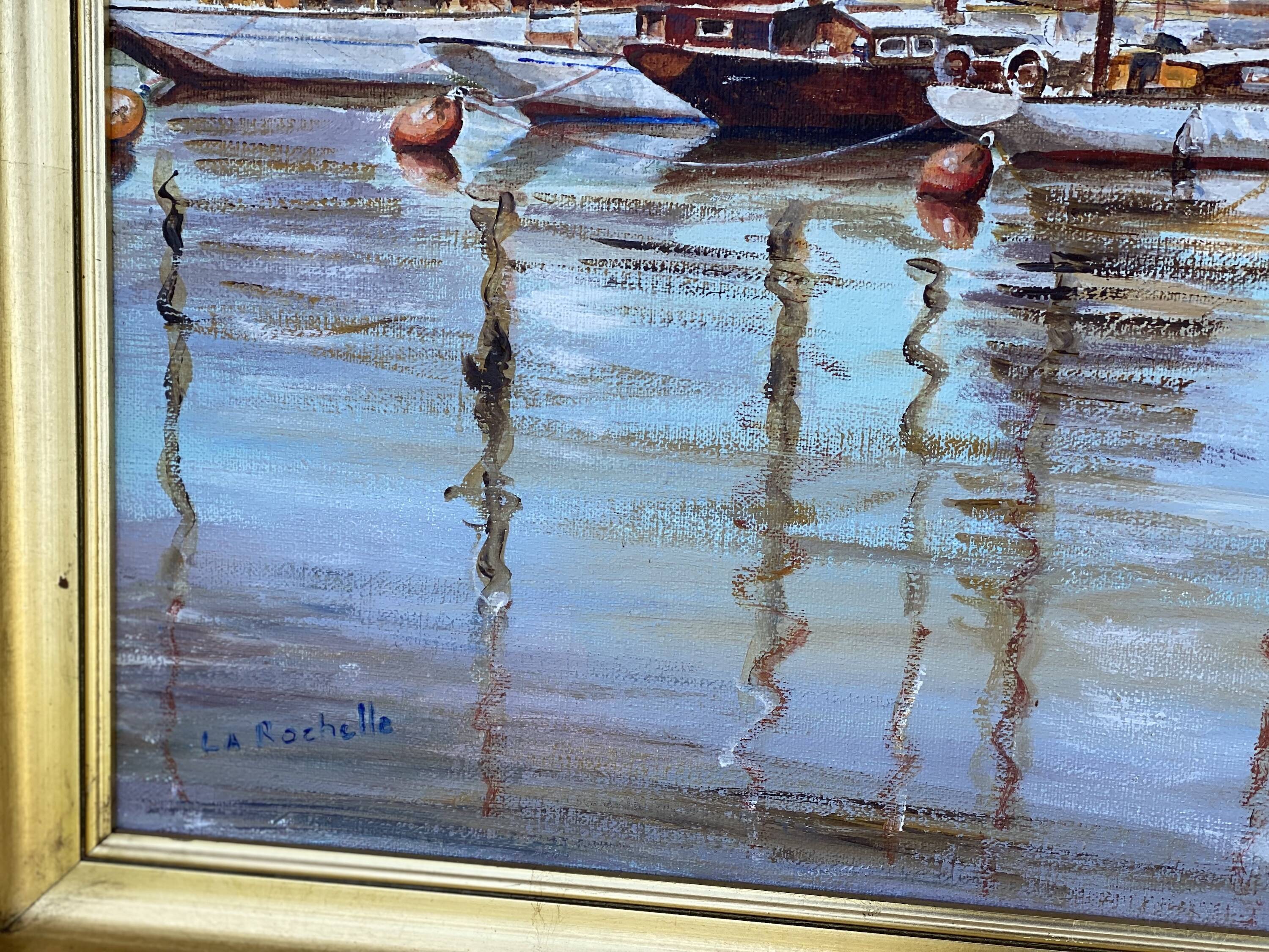 Painting signed LAURENS, the port of La Rochelle