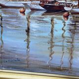 Painting signed LAURENS, the port of La Rochelle