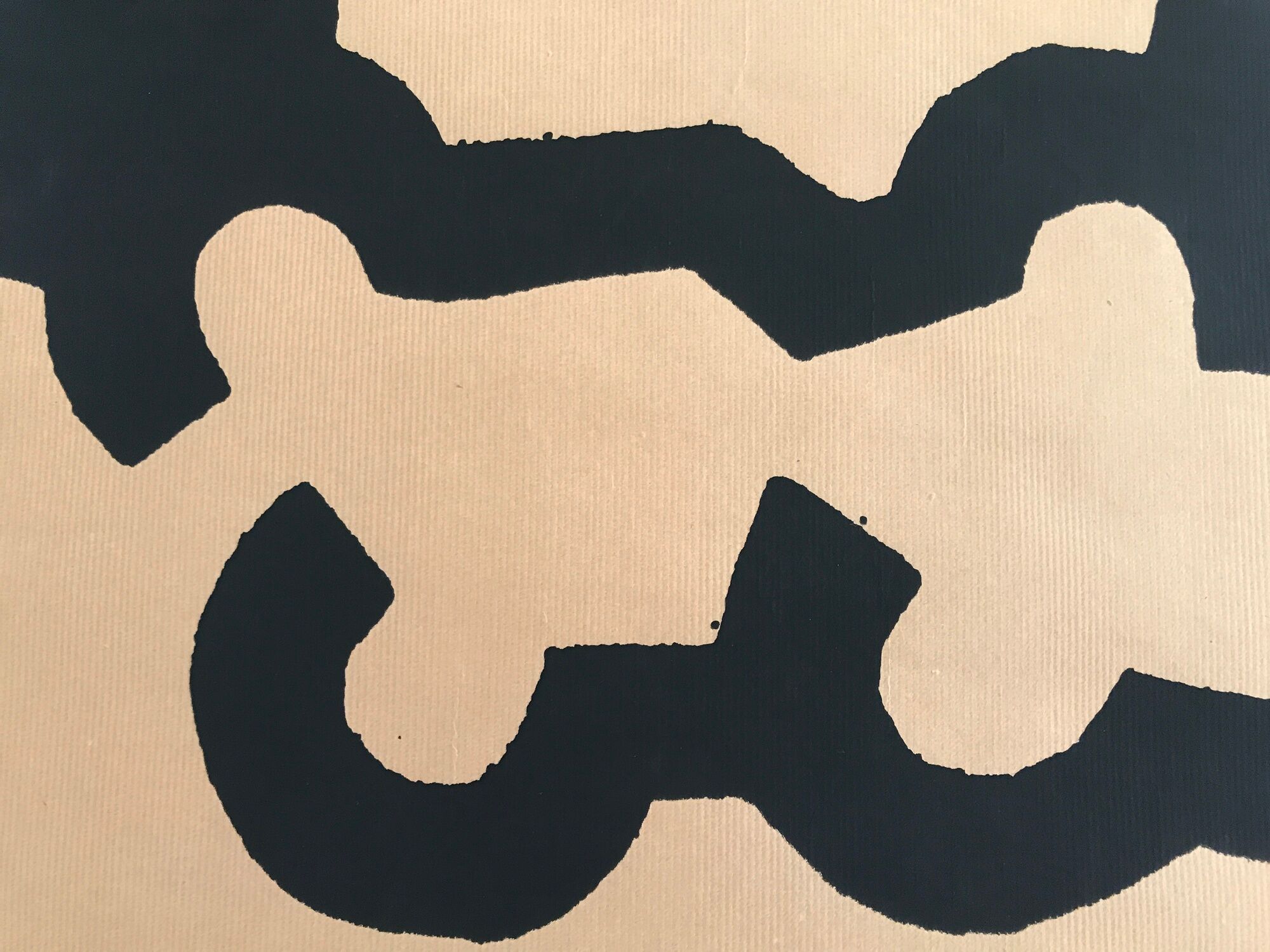 Poster on kraft paper by Eduardo Chillida, Museo de arte abstracto español, cuenca, 1980