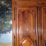Large Louis XV period wardrobe in solid walnut