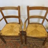 Oak mulched armchairs