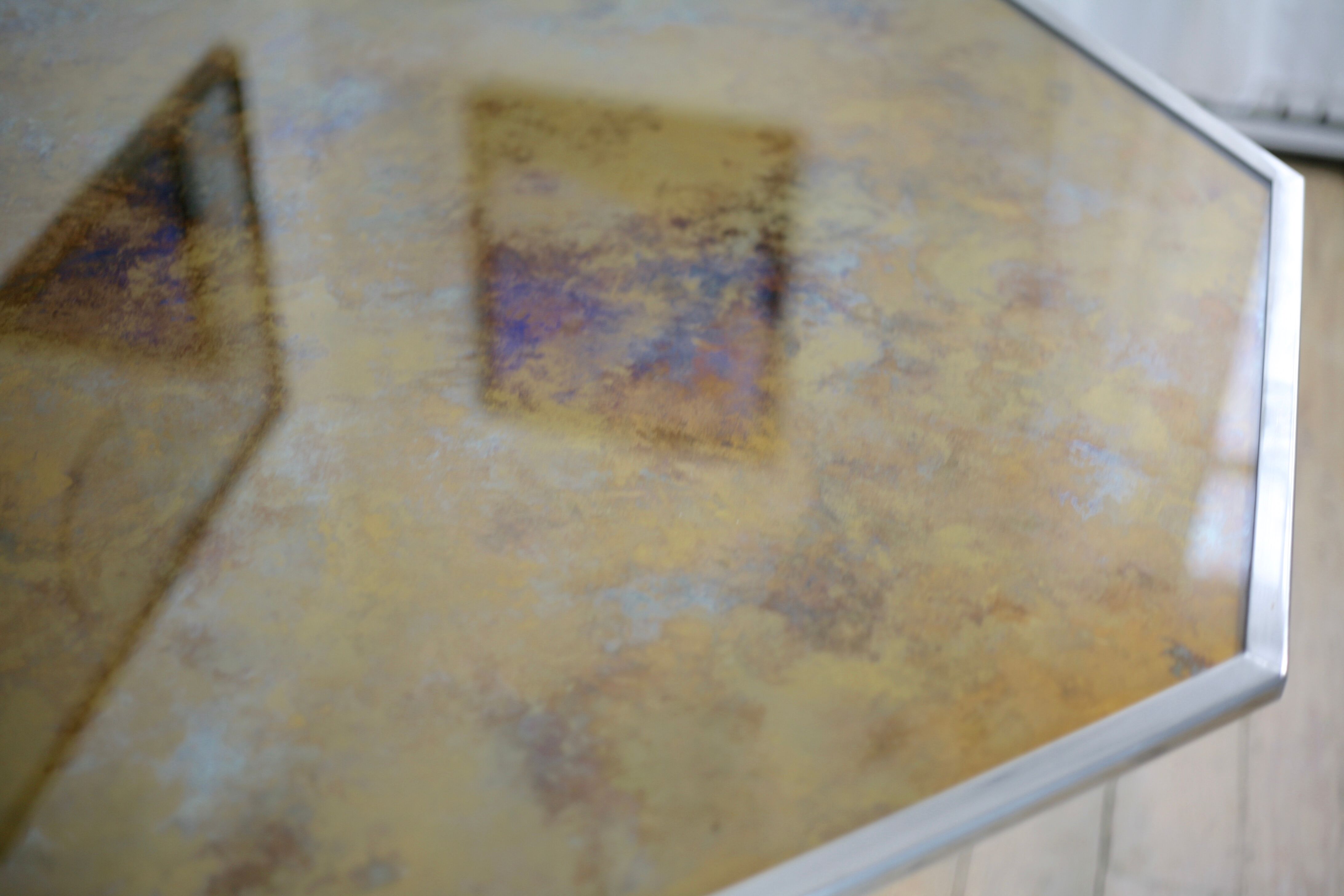 Chrome steel table and glass tray, France, circa 1970