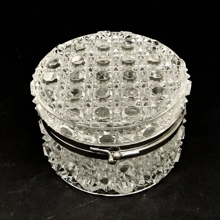 Bonbonniere, Vienna Secession, pressed glass, Belgium, 1930s