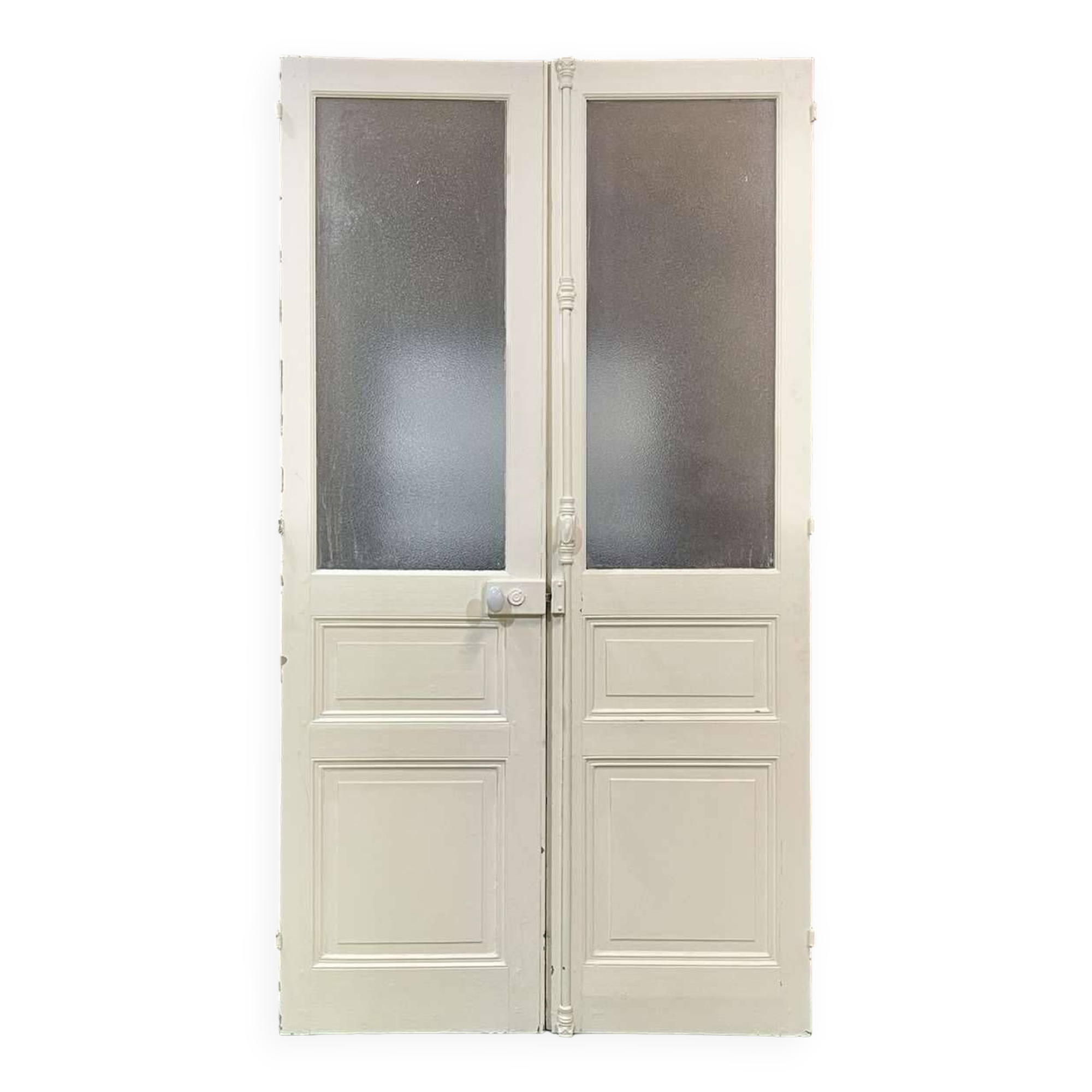 Double glazed interior door in fir from the early 20th century