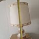 Lampe vintage en céramique orange fleurie