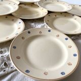 Assiettes plates  anciennes  à pois Sarreguemines