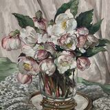 Painting Bouquet of Roses by Louise Cottin (1907-1974)
