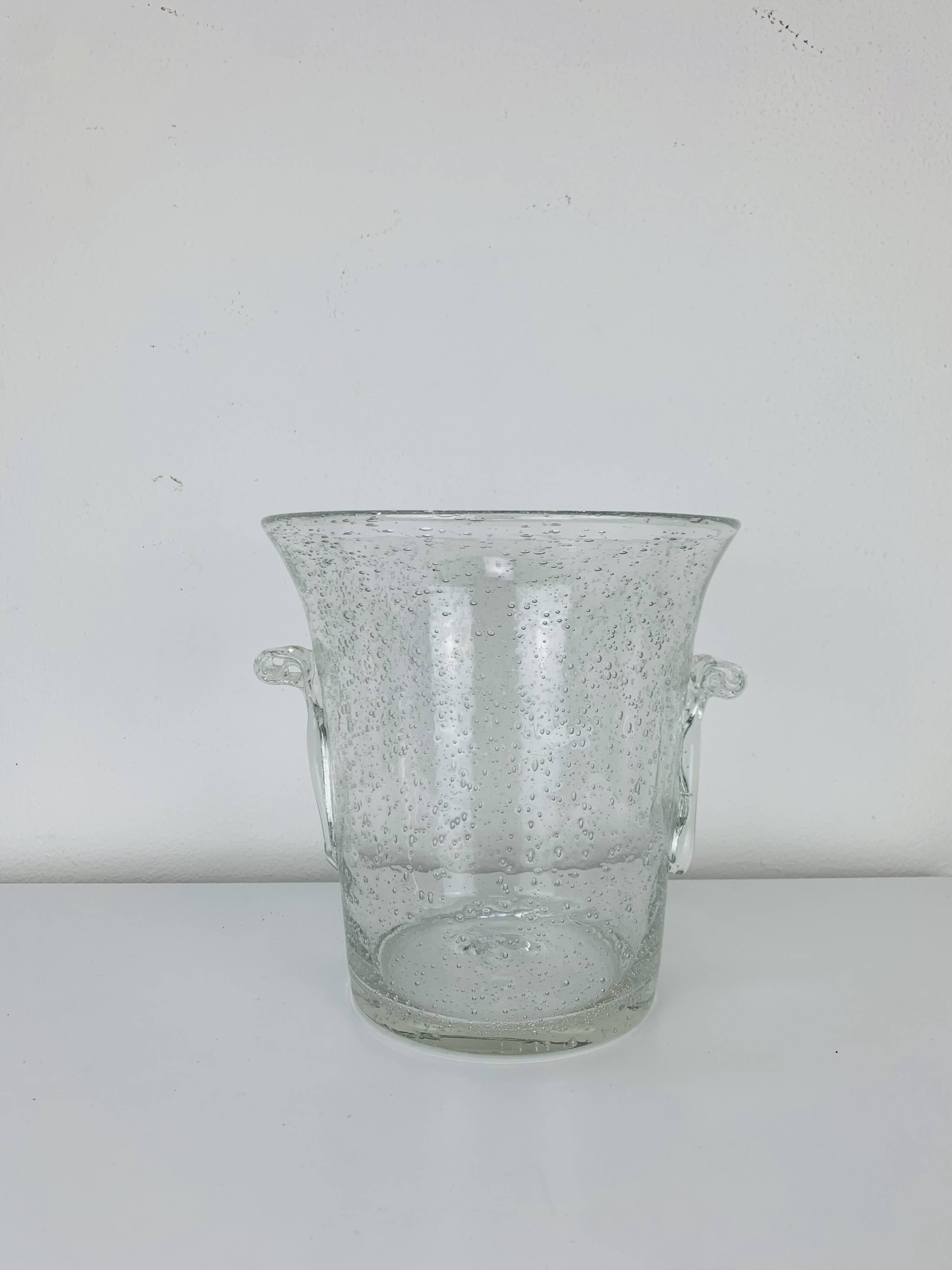 Vintage Biot bubble glass ice bucket