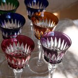 6 verres Baccarat Modèle Piccadilly en cristal doublé de couleurs