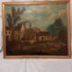 Ancient painting, French school of the 18th century, bucolic scene, ruins.