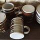 5 tasses à café en grès vintage