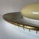 Brass disc and glass clip lamp from the mid-century by Hillebrand, 1950s, Germany.