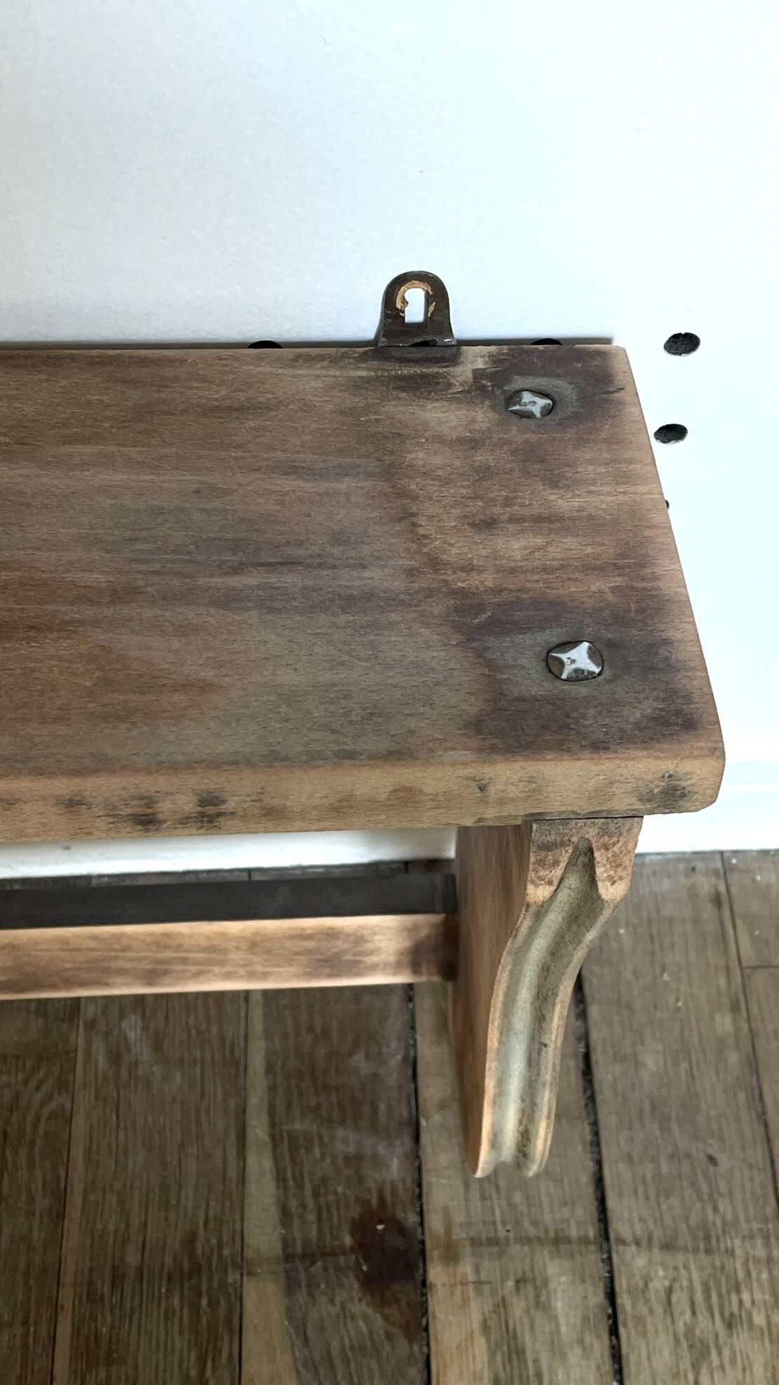 ETAGERE Vintage 5 Crochets BOIS Brut
