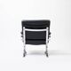 Fauteuil lounge en cuir vert et chrome, années 1970