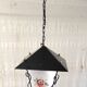 Lantern pendant light in metal, brass and glass - 50s/60s