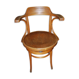 J.J. Kohn barber's chair in curved wood and spring mechanism
