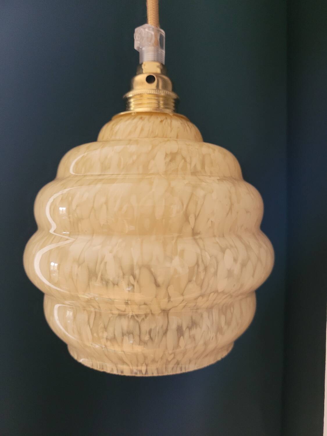 Baladeuse en verre de Clichy jaune