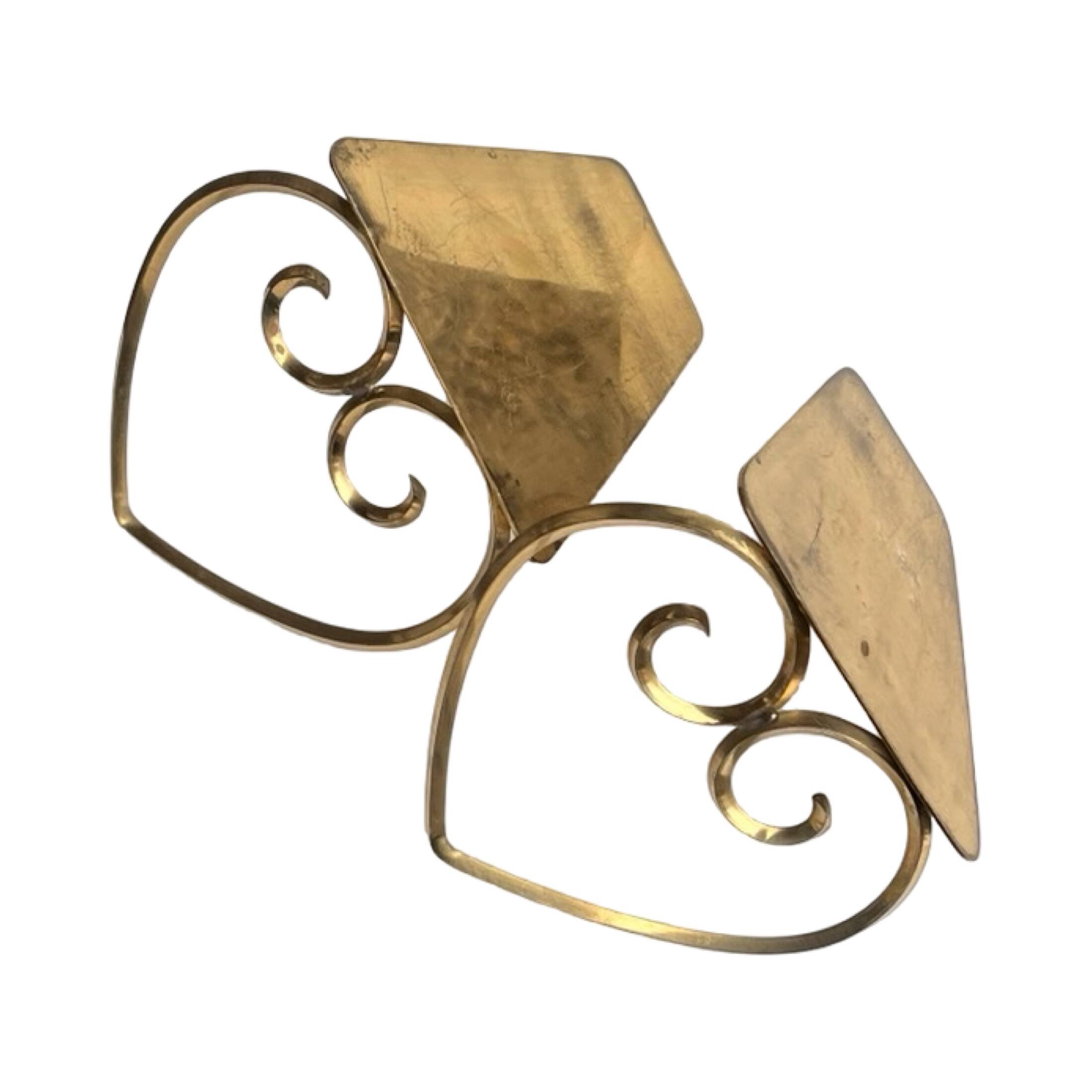 Serre-livres en laiton de style Hollywood Regency, Belgique, années 1970