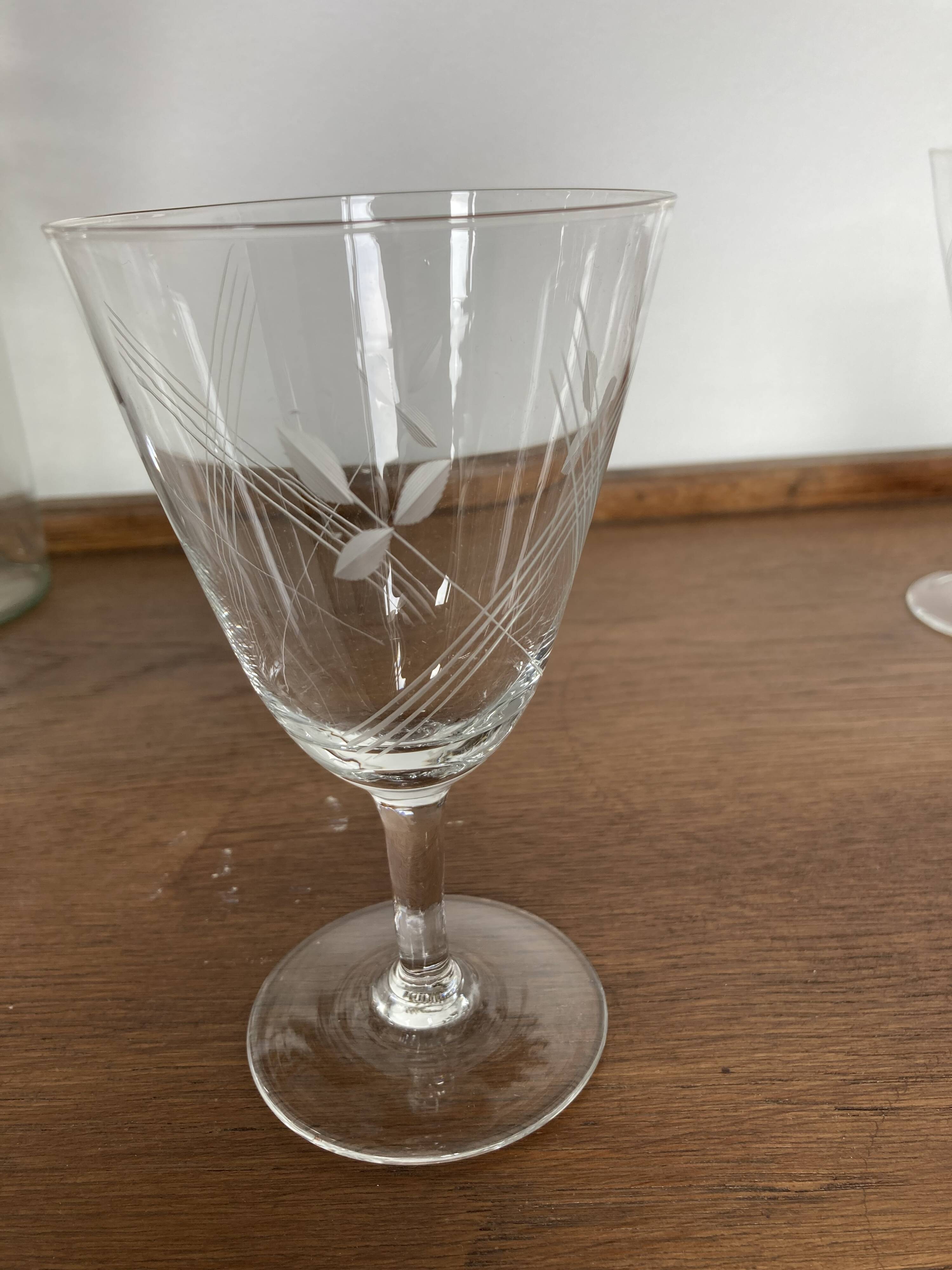 Set of 6 chiseled glasses