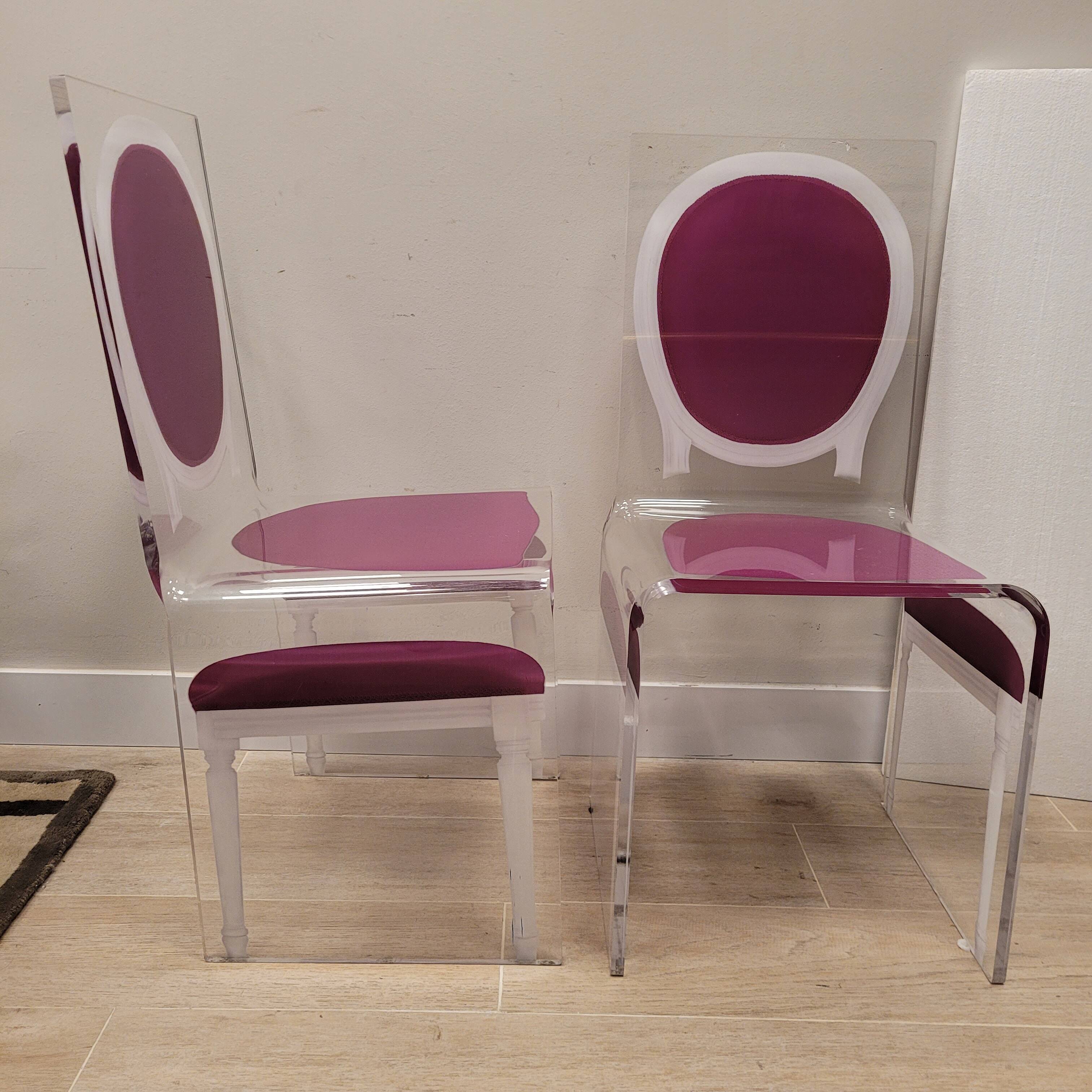 Pair of chairs “Ghost”, JC de Castelbajac for Acrila, Vidrio acrílico, after Philippe Starck – Fra