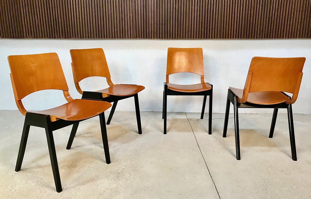 Model P7 Stackable Dining Chairs by Roland Rainer for Pollak, Set of 6