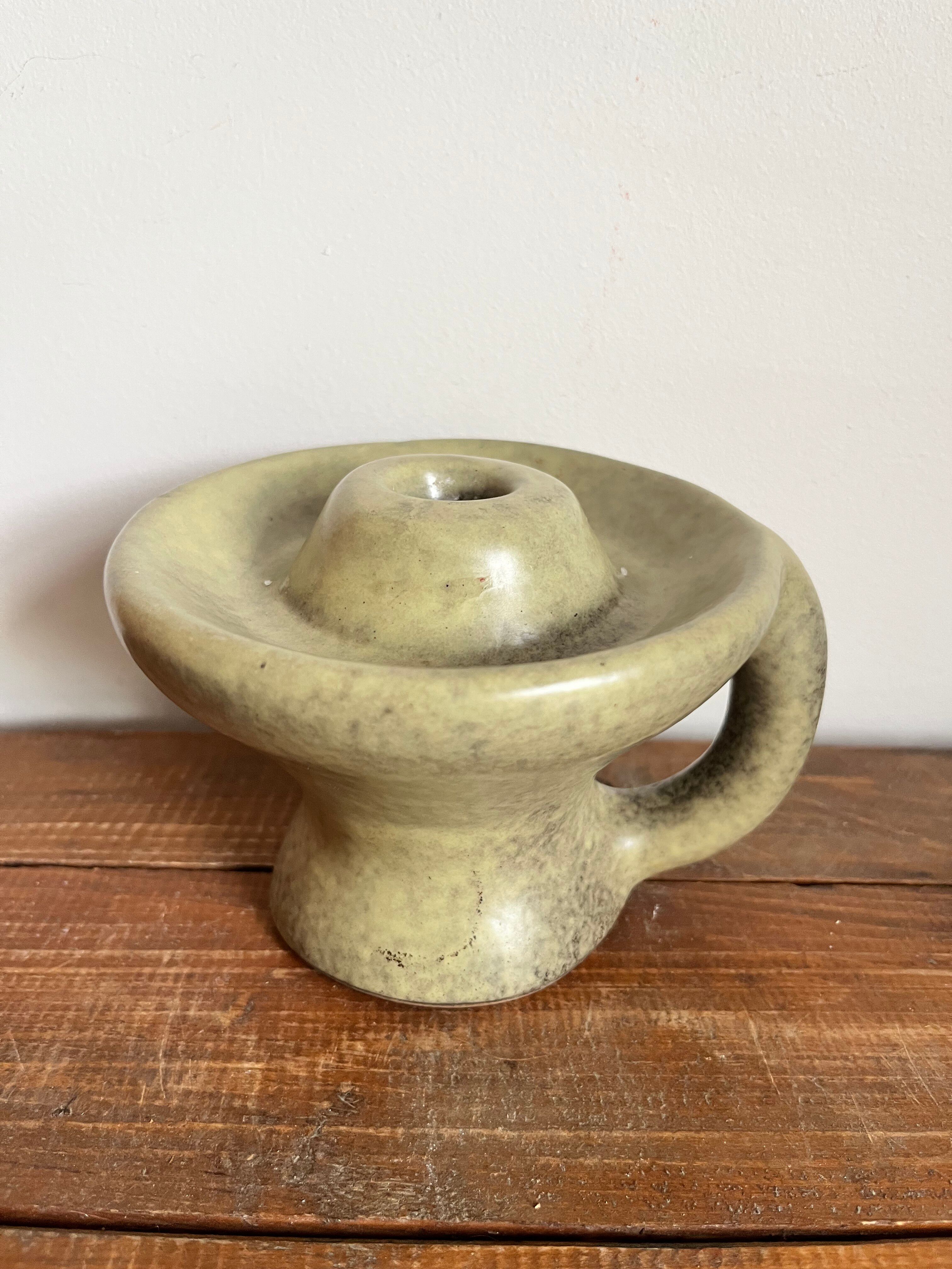 Stoneware candlestick