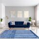 Tapis marocain moderne bleu