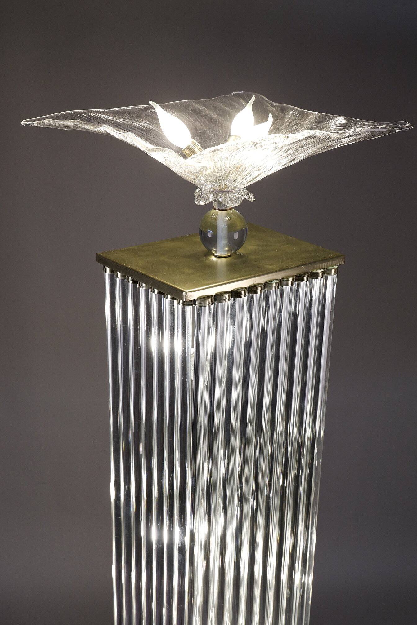 Art Deco style floor lamp made in the 70s in Murano glass