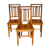 "Reconstruction" chairs 40/50 in oak and trompe l'oeil canning