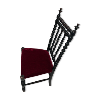 Children's chair Napoleon III wood turned black