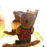Wooden rocking chair - teddy bear