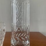 Trio of vintage Bohemian crystal vases