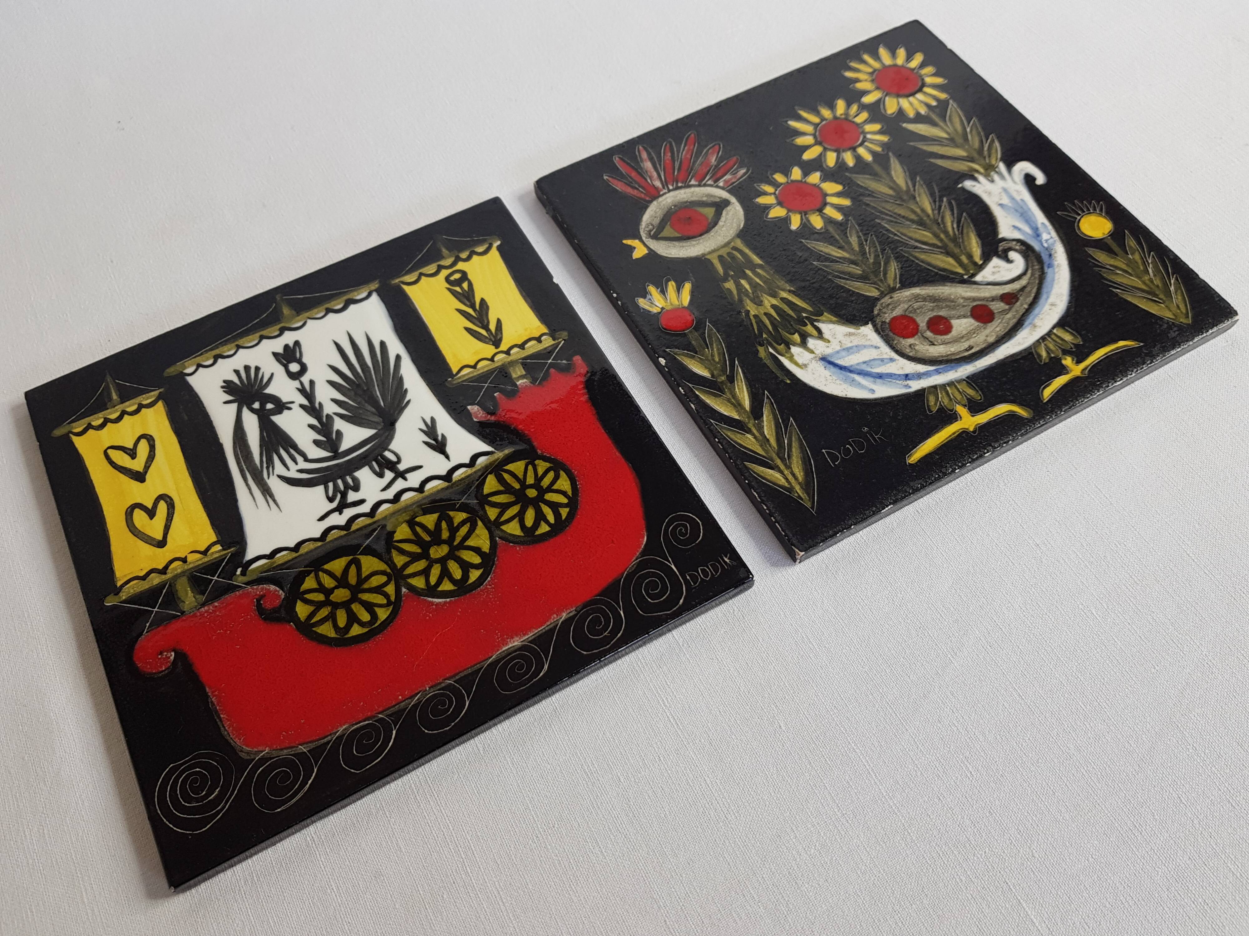Two decorative tiles inspired by Celtic myths and legends by Dodik