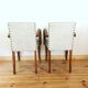 Pair of vintage armchairs in wood and imitation leather