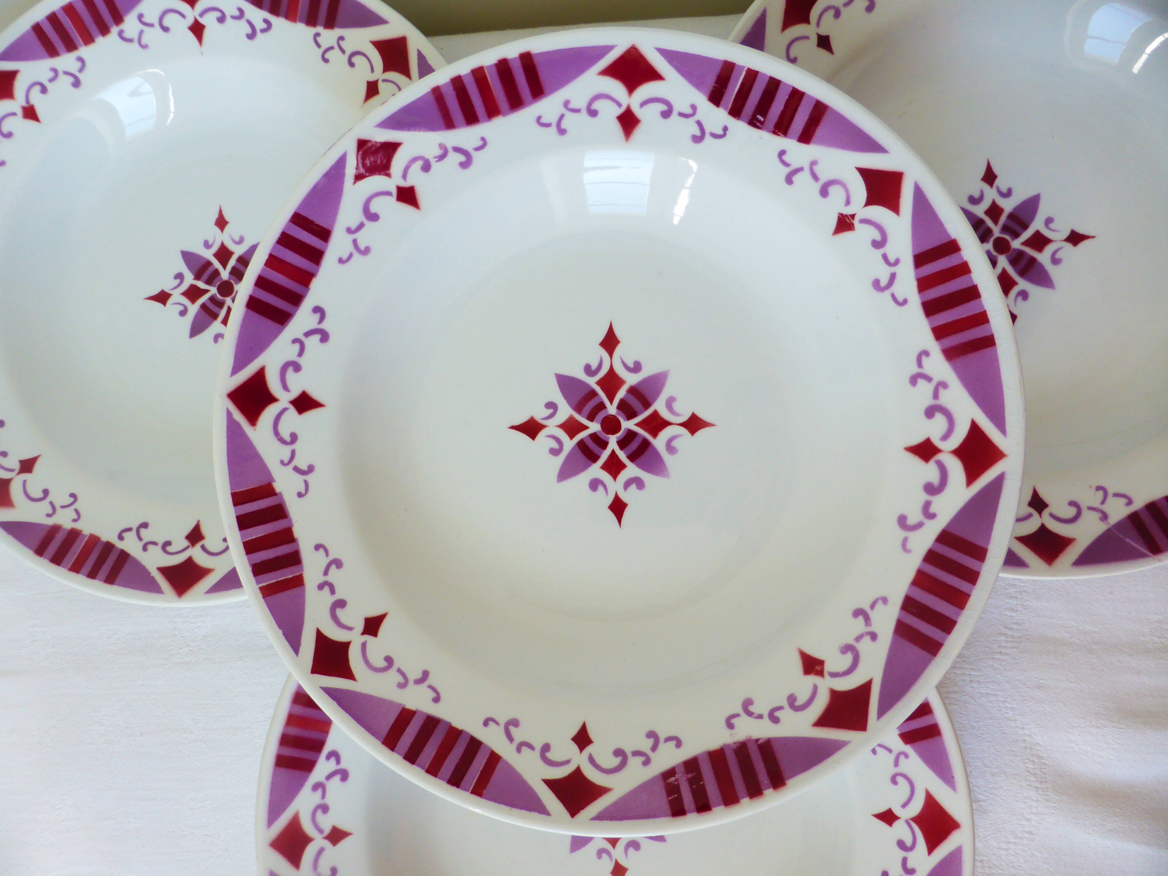 4 soup plates from Moulin des Loups and Hamage, Madeleine model 2106210