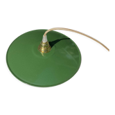 Workshop suspension in vintage green enamelled sheet metal