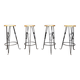 Vintage french wrought iron bar stools, 1960s - set of 4