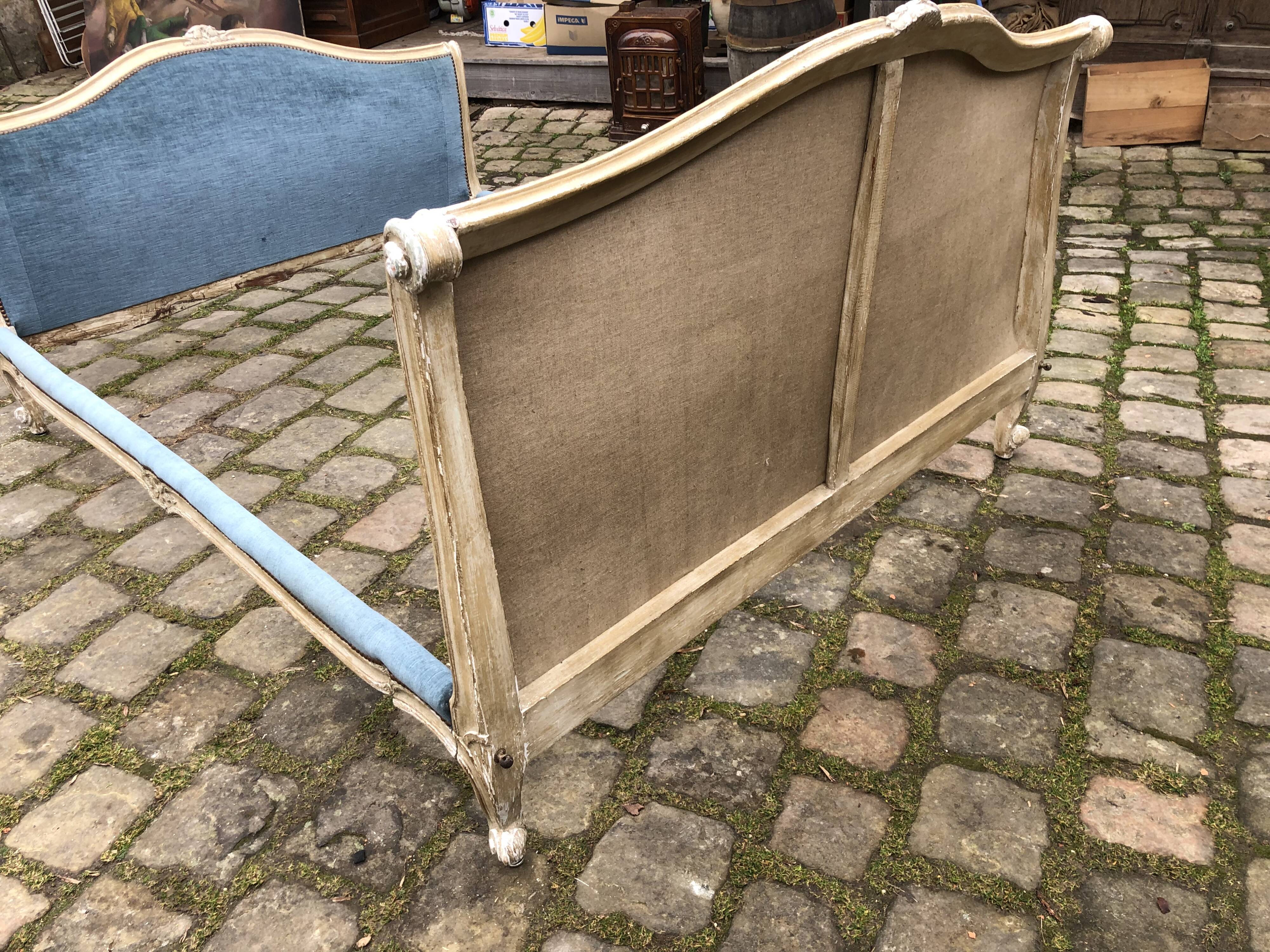 Louis xv style bed stamped Bontemps paris upholsterer