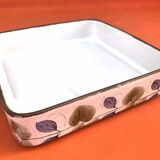 Deep serving dish, Niderviller France earthenware, "Prunes" collection