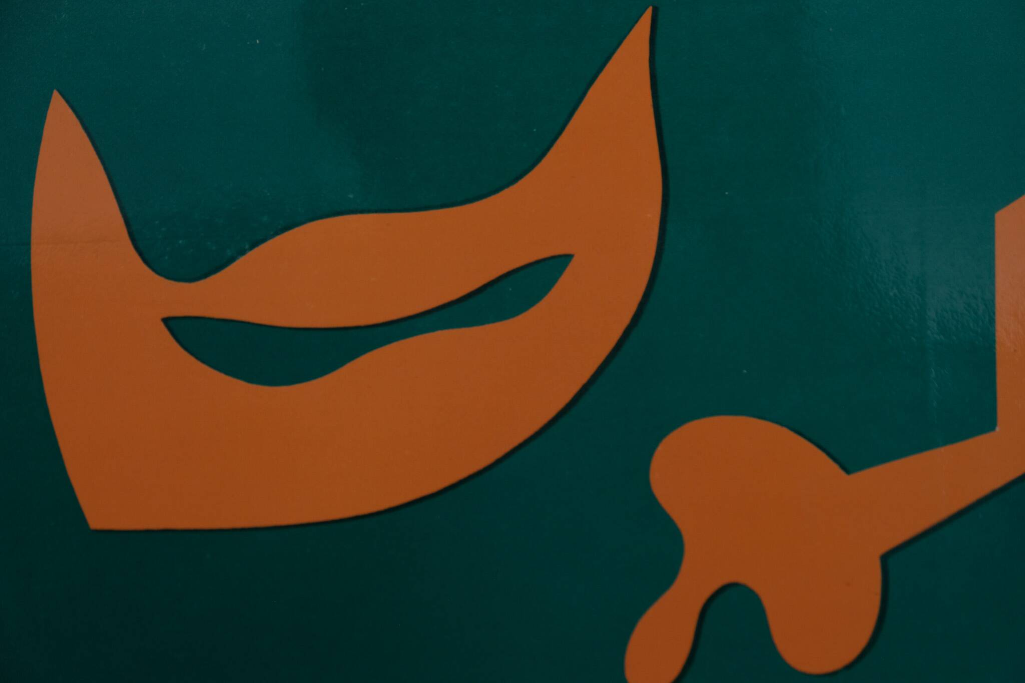 Jean arp: abstract composition in orange and green - original lithograph