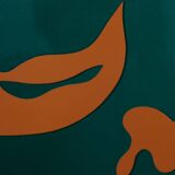 Jean arp: abstract composition in orange and green - original lithograph