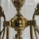 Polished Solid Brass Pendant Chandelier with Three Arms