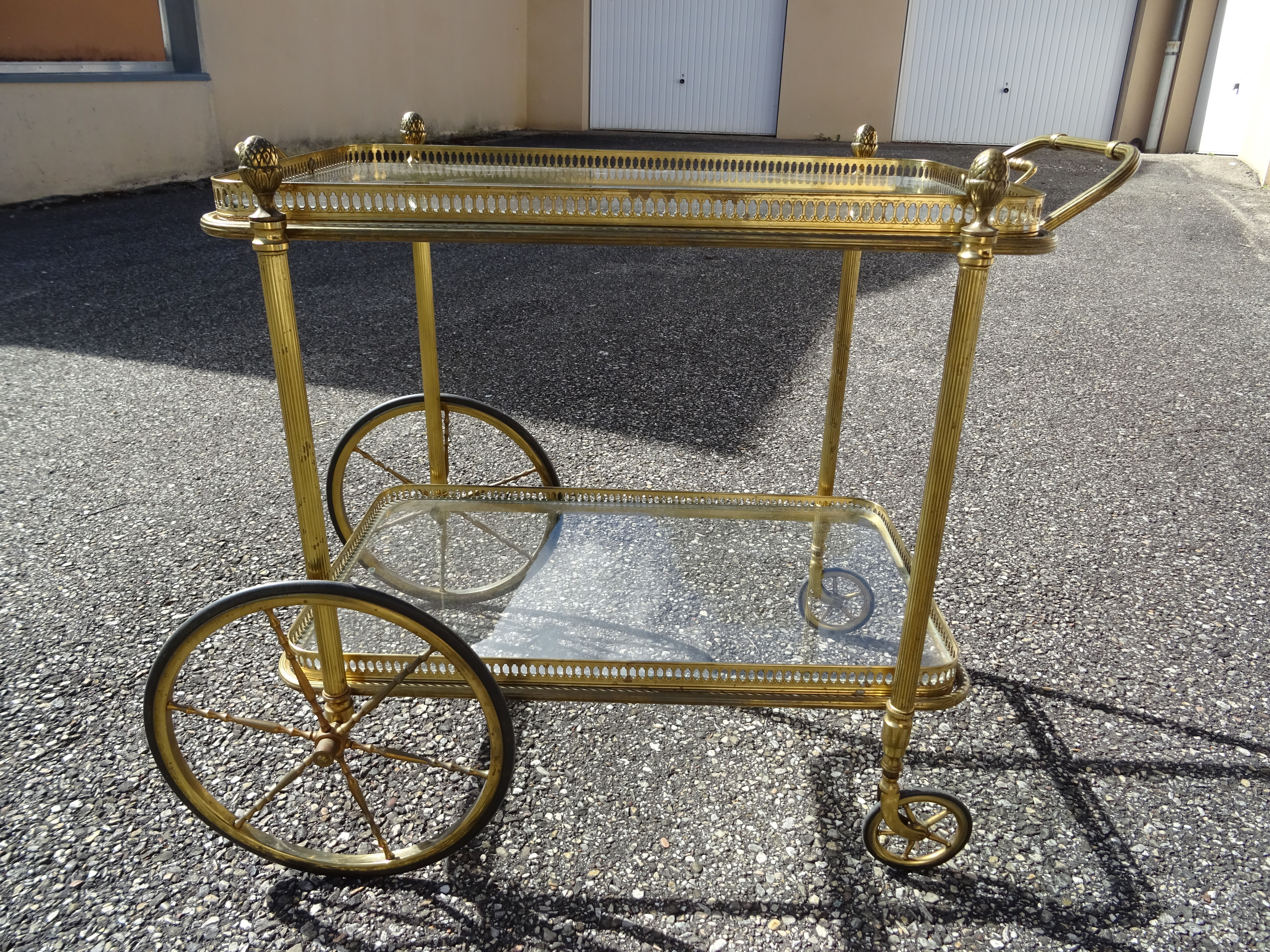 Rolling serving table in neo-classical Louis XVI style.